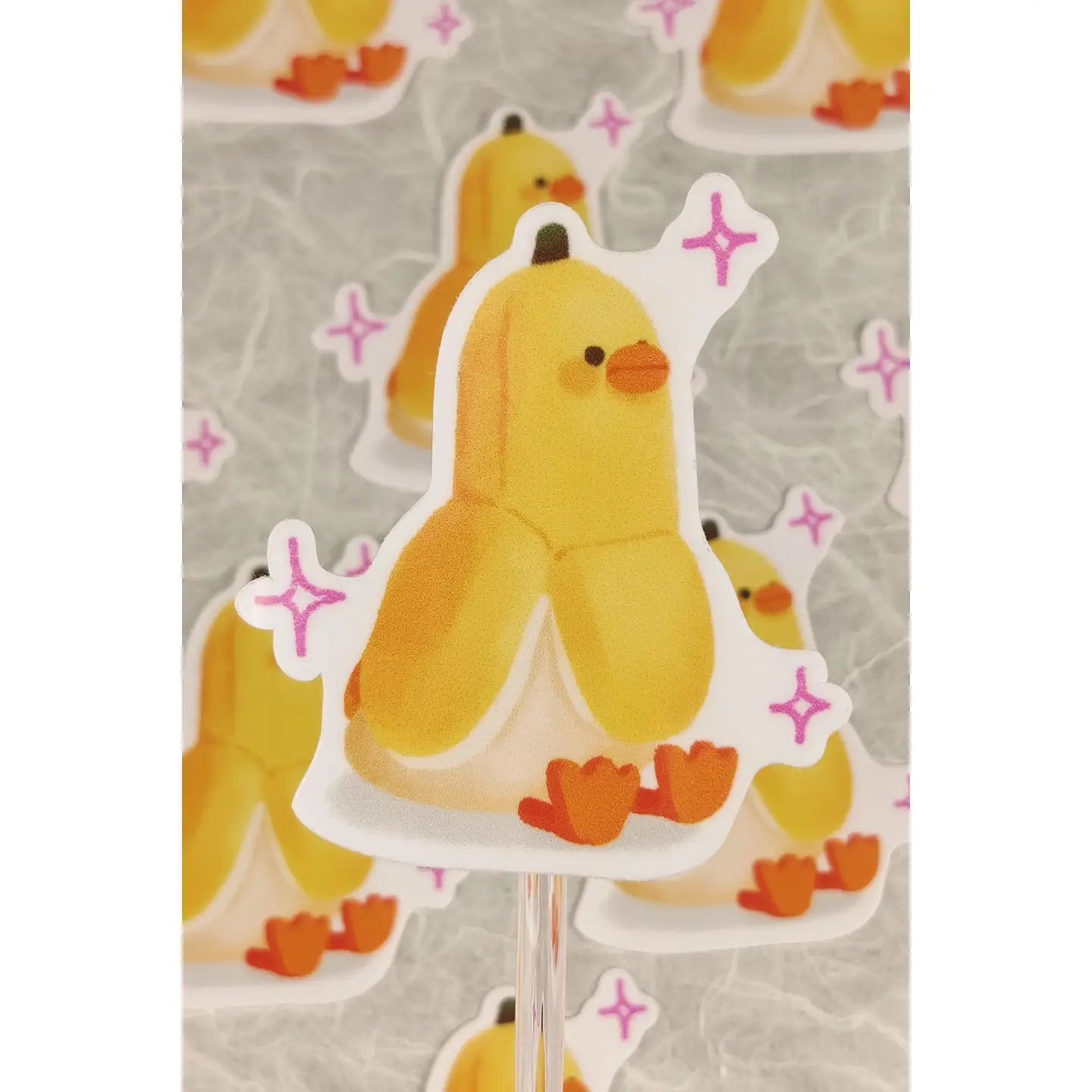 Glossy Banana Duck Vinyl Sticker