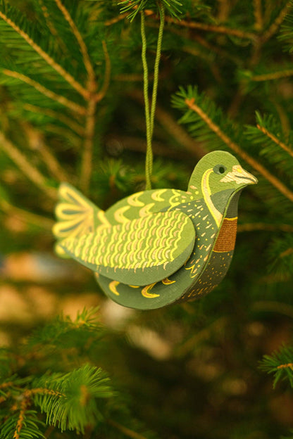 Partridge Screen-Printed Board Decoration