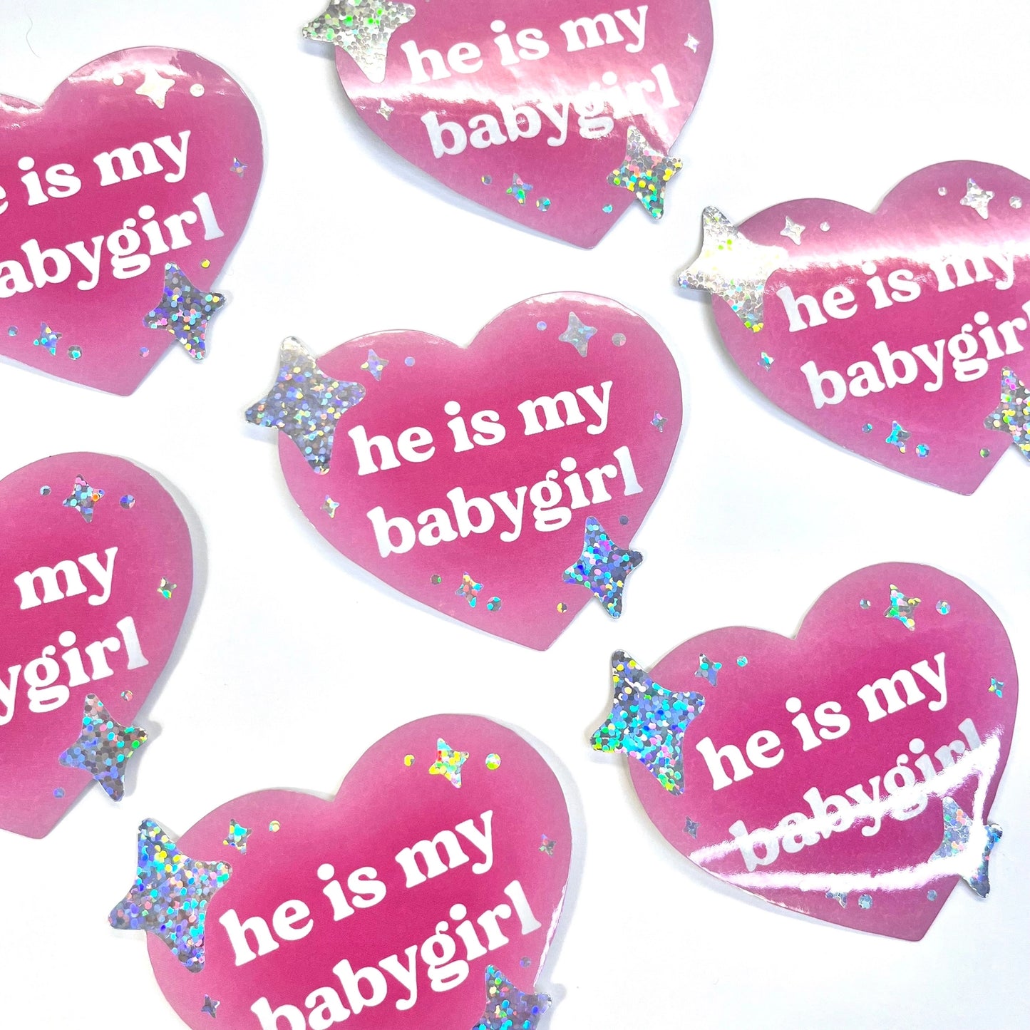 He Is My Babygirl Heart - Vinyl Sticker
