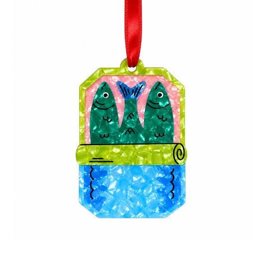 Sardine Tin Acetate Ornament