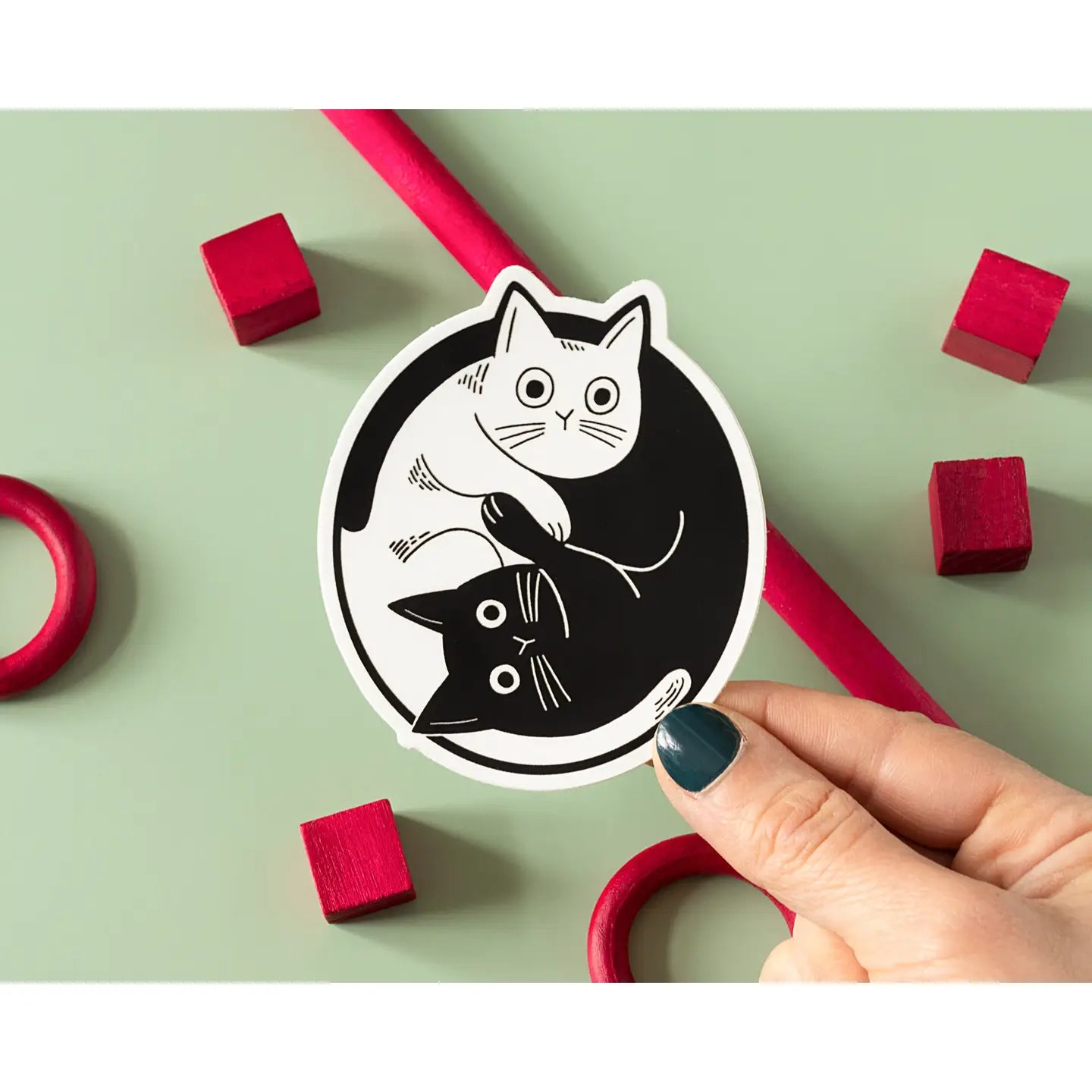 Yin Yang Cats Magnet