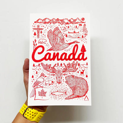 Canada Symbols 6x9 Postcard