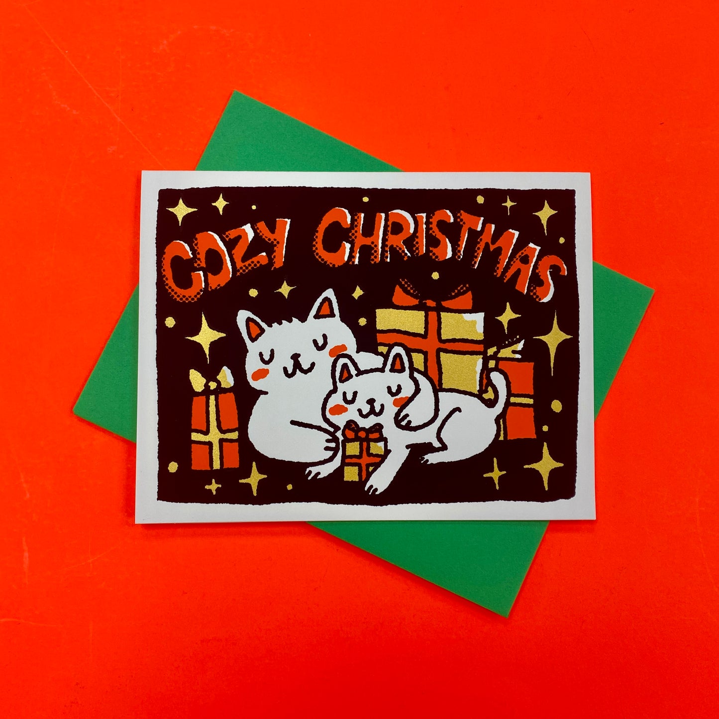 Cozy Christmas Cats Greeting Card