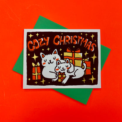 Cozy Christmas Cats Greeting Card