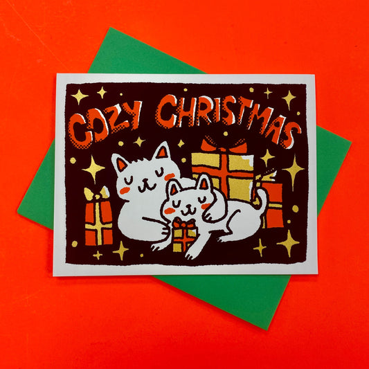 Cozy Christmas Cats Greeting Card