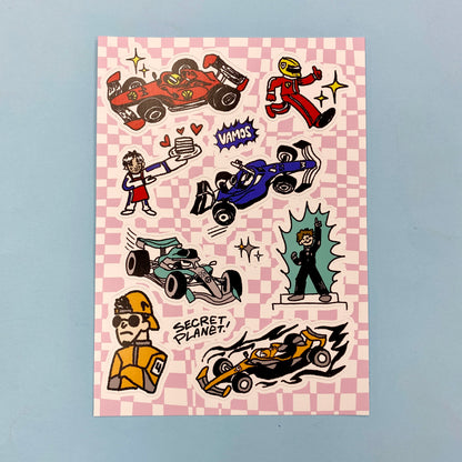 Formula 1 Vinyl Sticker Sheet