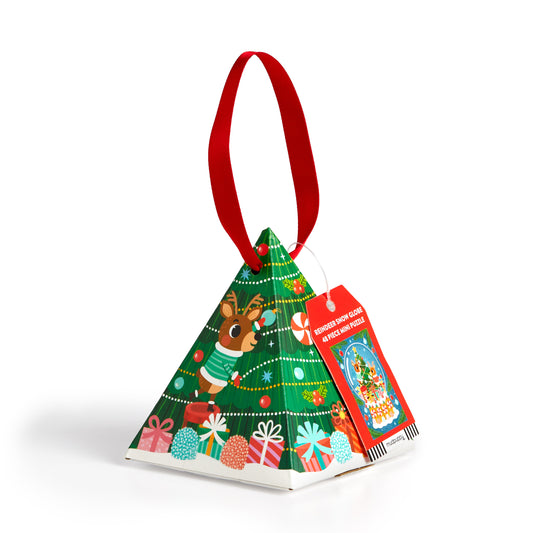 Reindeer Snow Globe 48 Piece Mini Puzzle Ornament