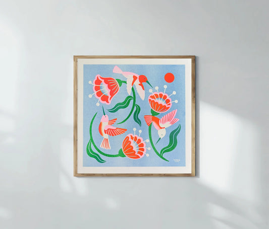 Blooming Together Risograph Print