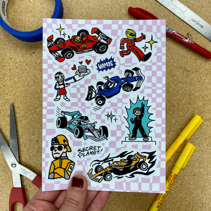 Formula 1 Vinyl Sticker Sheet