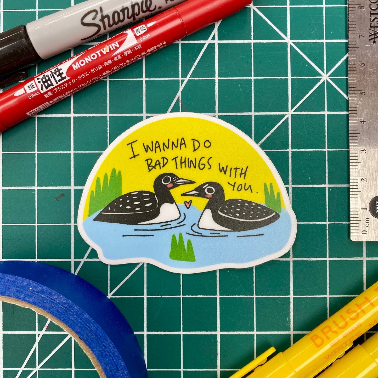 I Wanna Do Bad Things With You Loon Vinyl Sticker