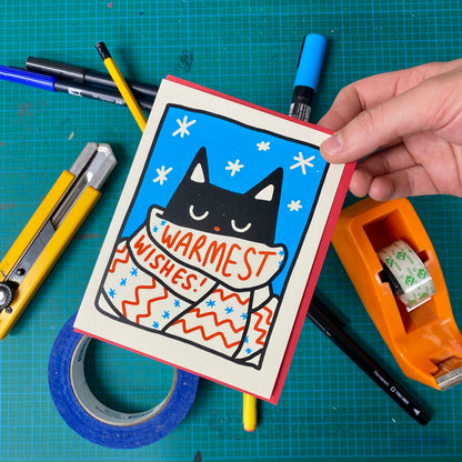 Scarf Cat Holiday Greeting Card