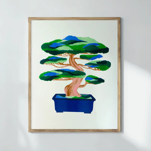 Jichan's Bonsai Risograph Print