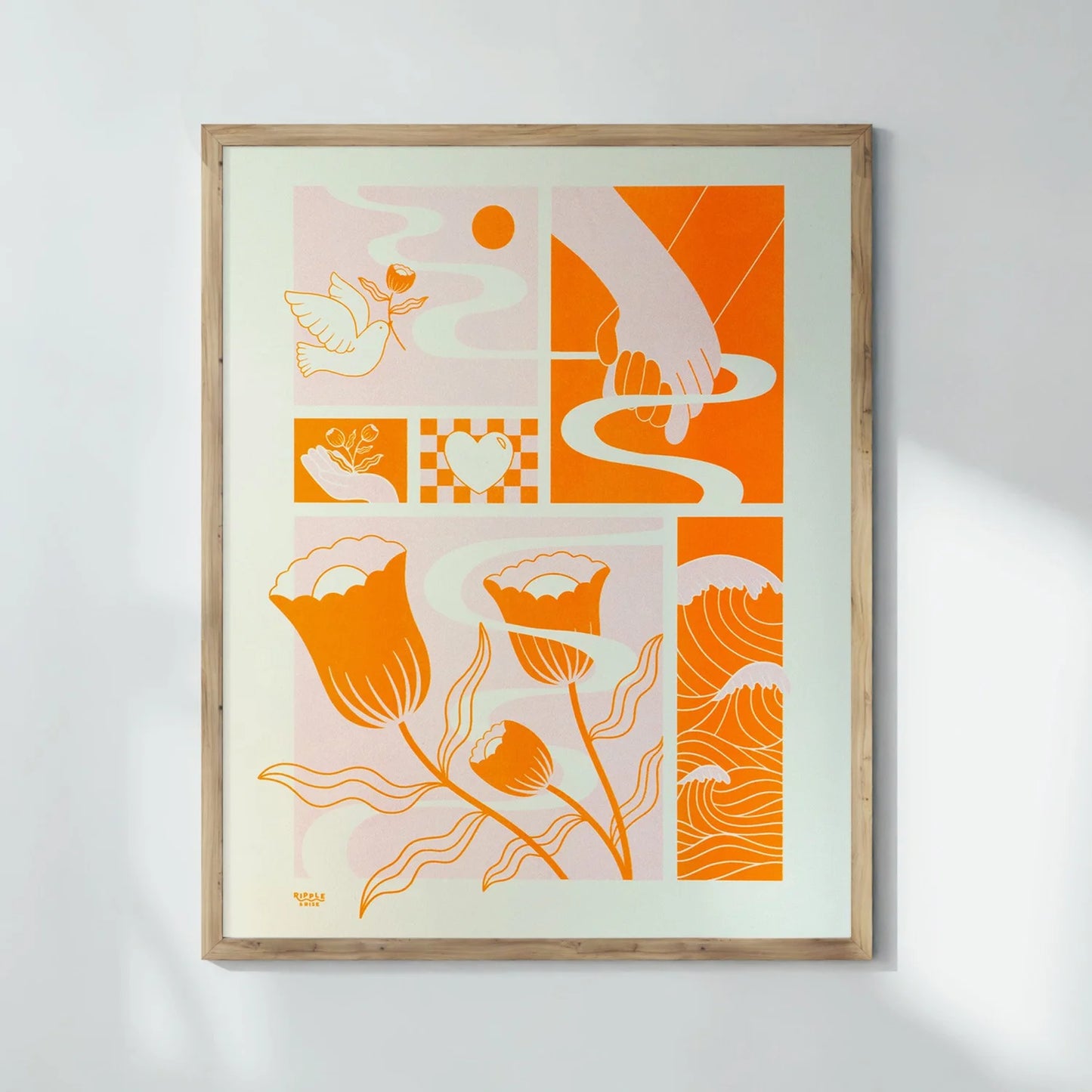 Stay Connected Risograph Print