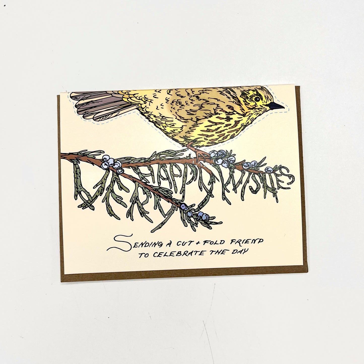 Cut and Fold Craft Card - Warbler