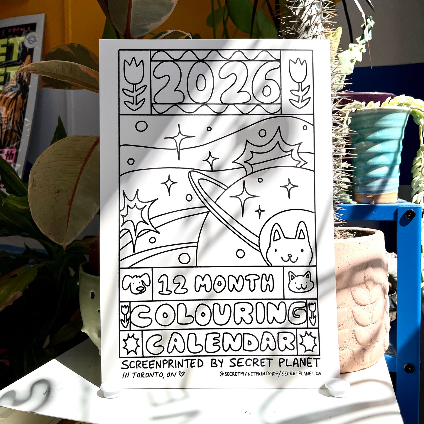 2026 - 12 Month Colouring Calendar