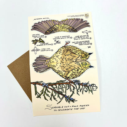 Cut and Fold Craft Card - Warbler