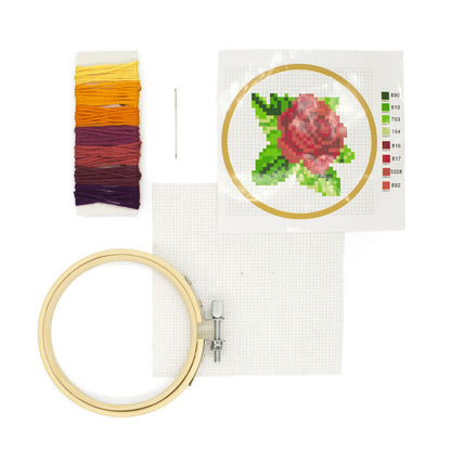 Rose Mini Cross Stitch Embroidery Kit