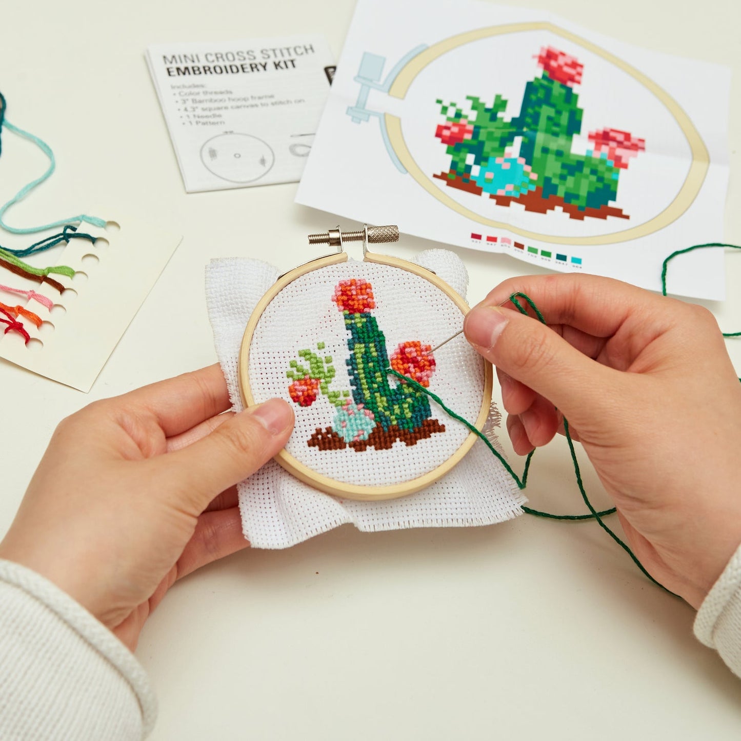Cactus Mini Cross Stitch Embroidery Kit