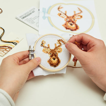 Deer Mini Cross Stitch Embroidery Kit