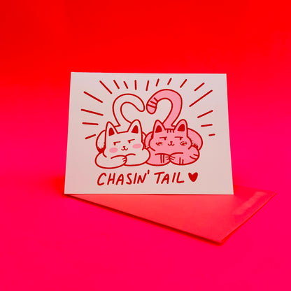 Chasin' Tail Greeting Card