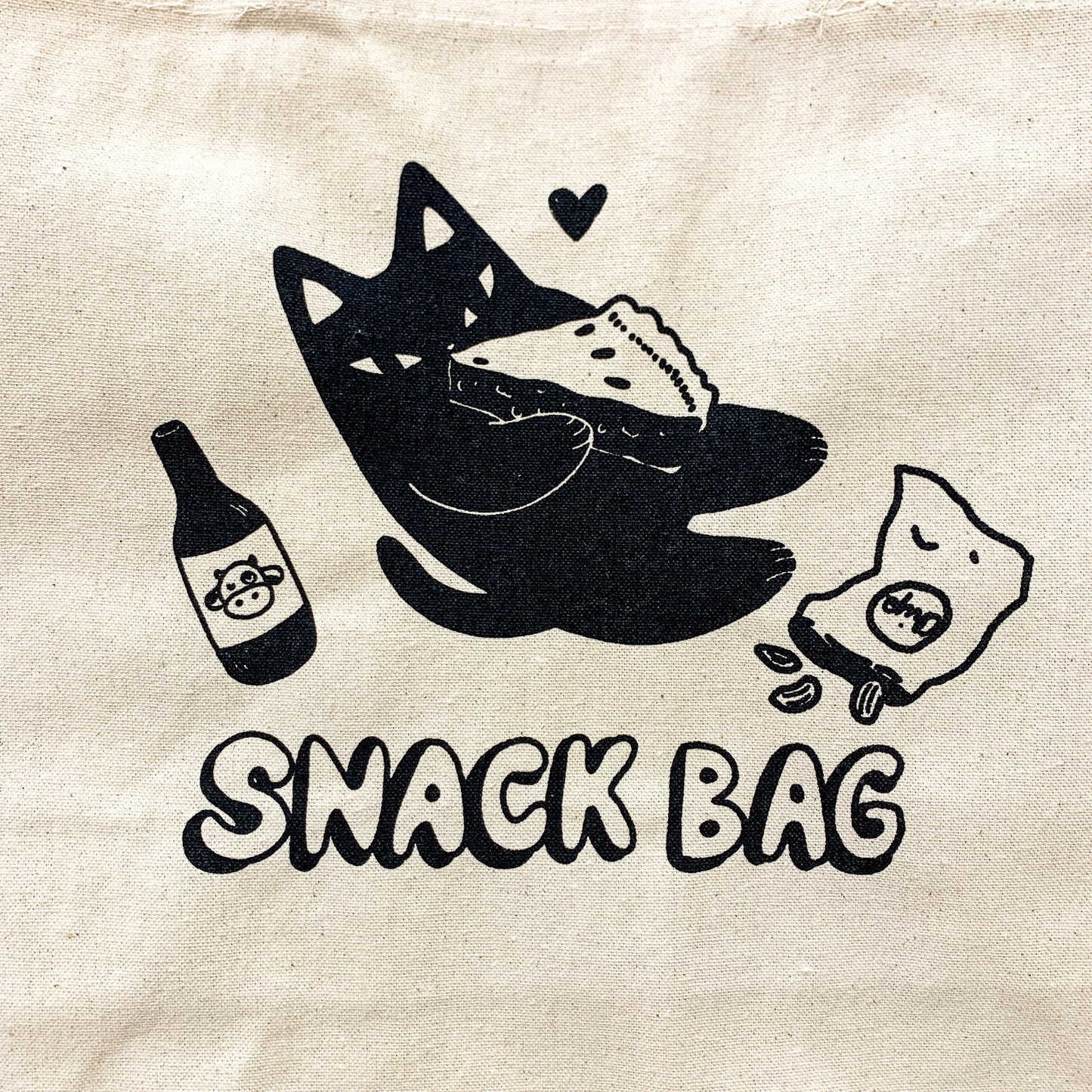 Jumbo Black Cat Snack Bag Tote