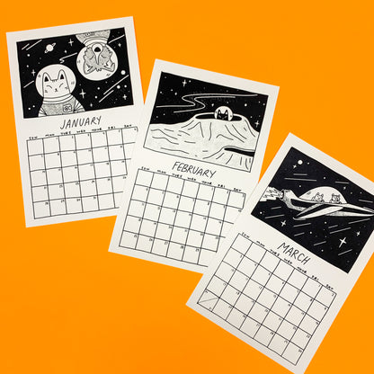 Space Pals 2024 Illustrated Calendar