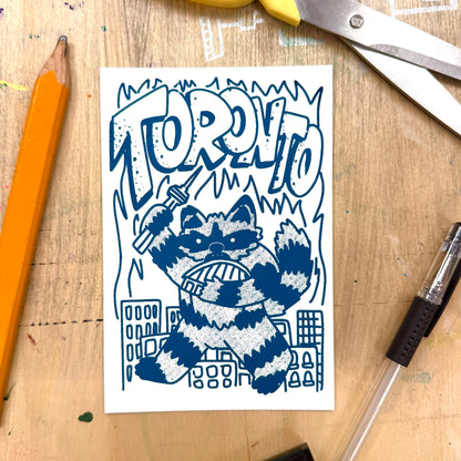 Toronto Kaiju Raccoon Postcard