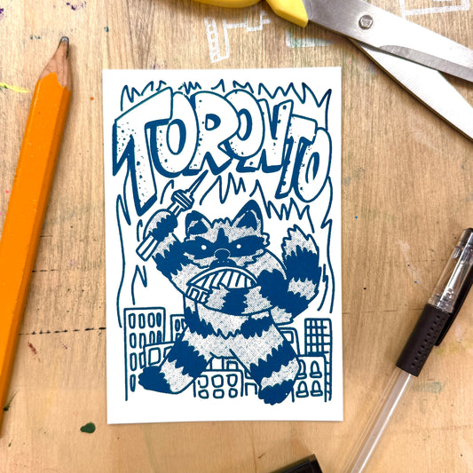 Toronto Kaiju Raccoon Postcard