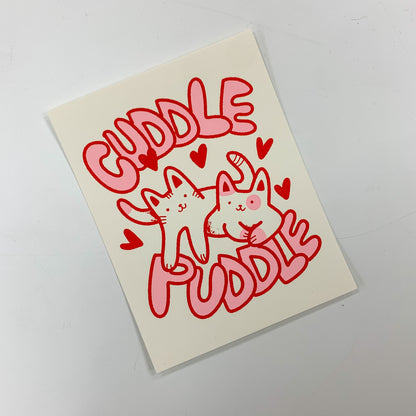 Cuddle Puddle Valentines Card