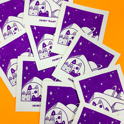 Super Trooper Purple Cats 5" Print