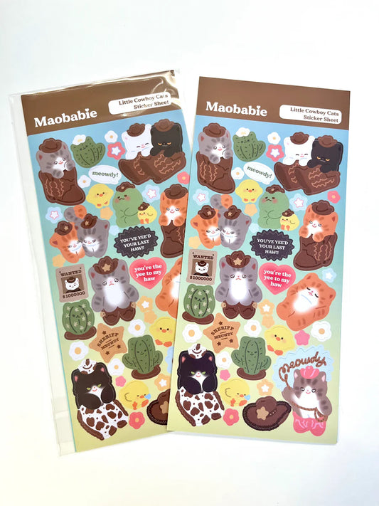 Little Cowboy Cats - Sticker Sheet