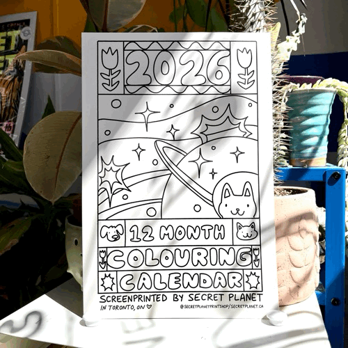 2026 - 12 Month Colouring Calendar