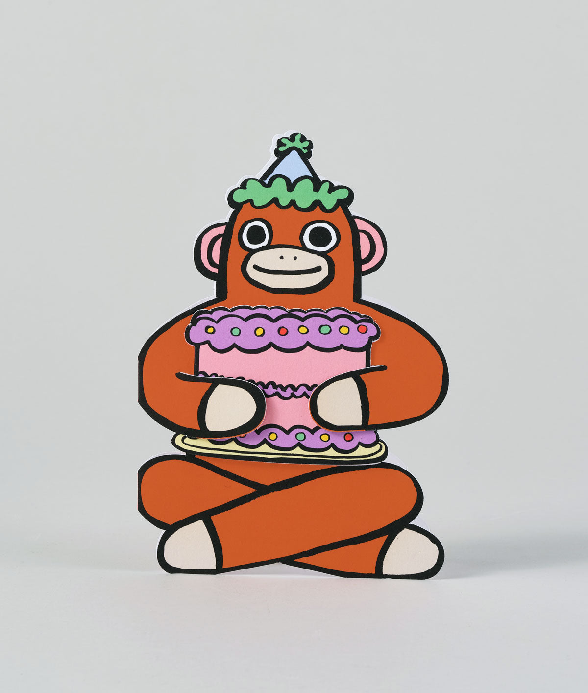 Monkey with Mini Card - Greetings Card