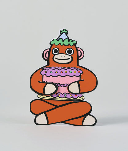 Monkey with Mini Card - Greetings Card