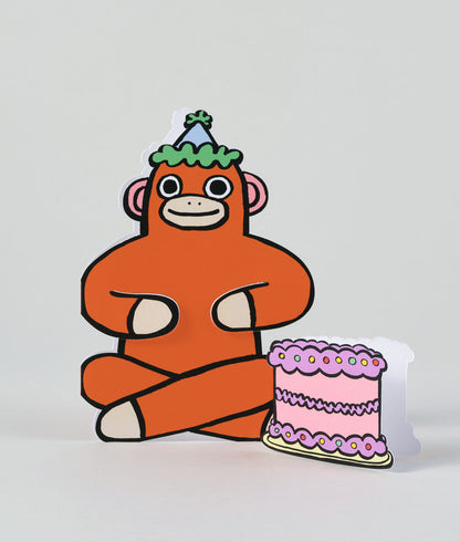 Monkey with Mini Card - Greetings Card