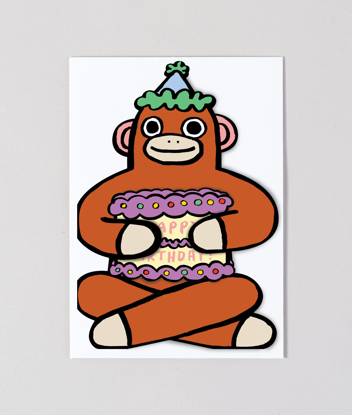 Monkey with Mini Card - Greetings Card