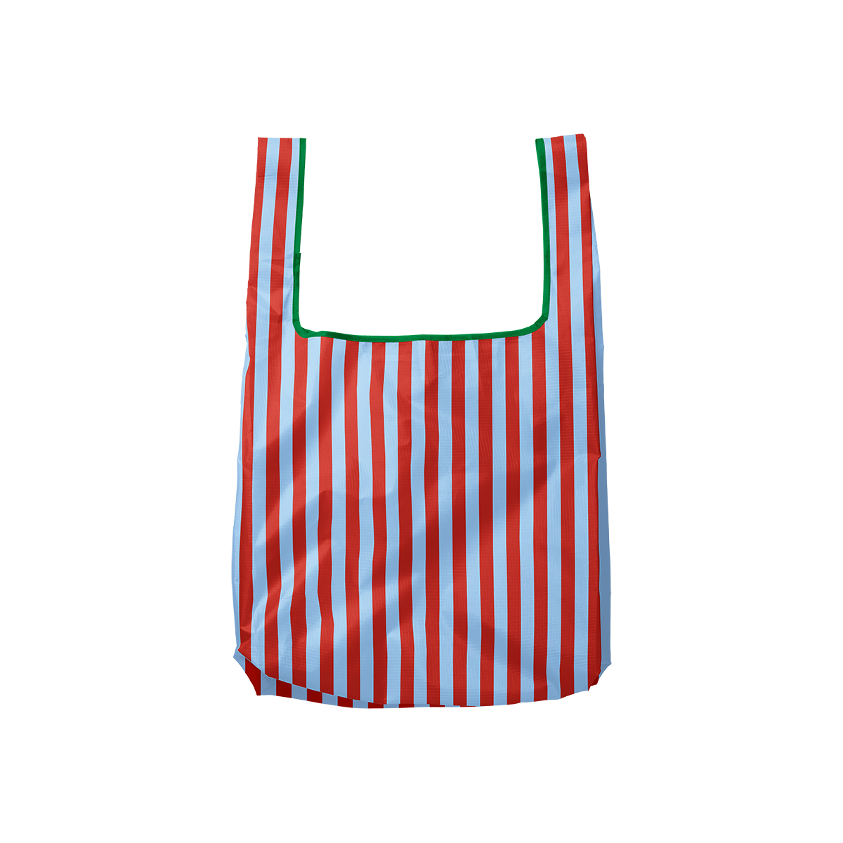 Blue & Maroon Stripes Foldable Nylon Tote