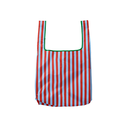 Blue & Maroon Stripes Foldable Nylon Tote