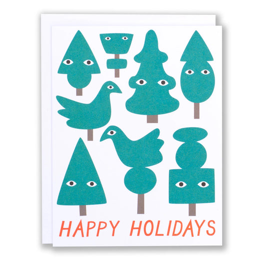 Topiary Holiday Greeting Card