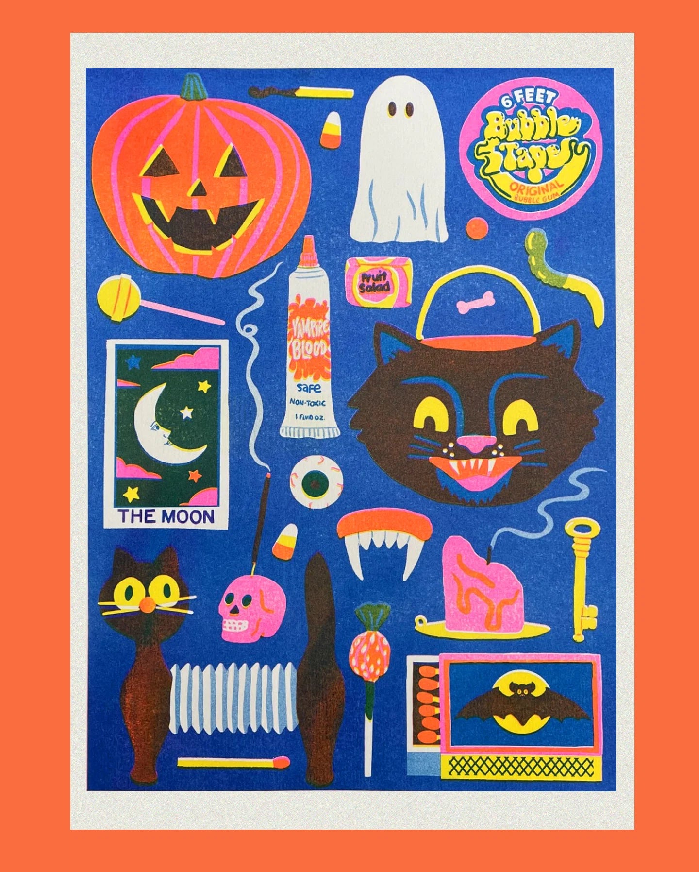 Halloween Risograph Print