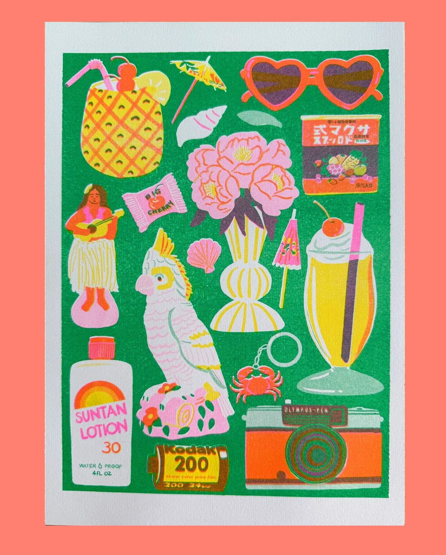 Tropical Risograph Print