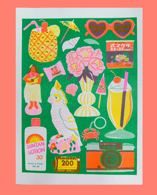 Tropical Risograph Print