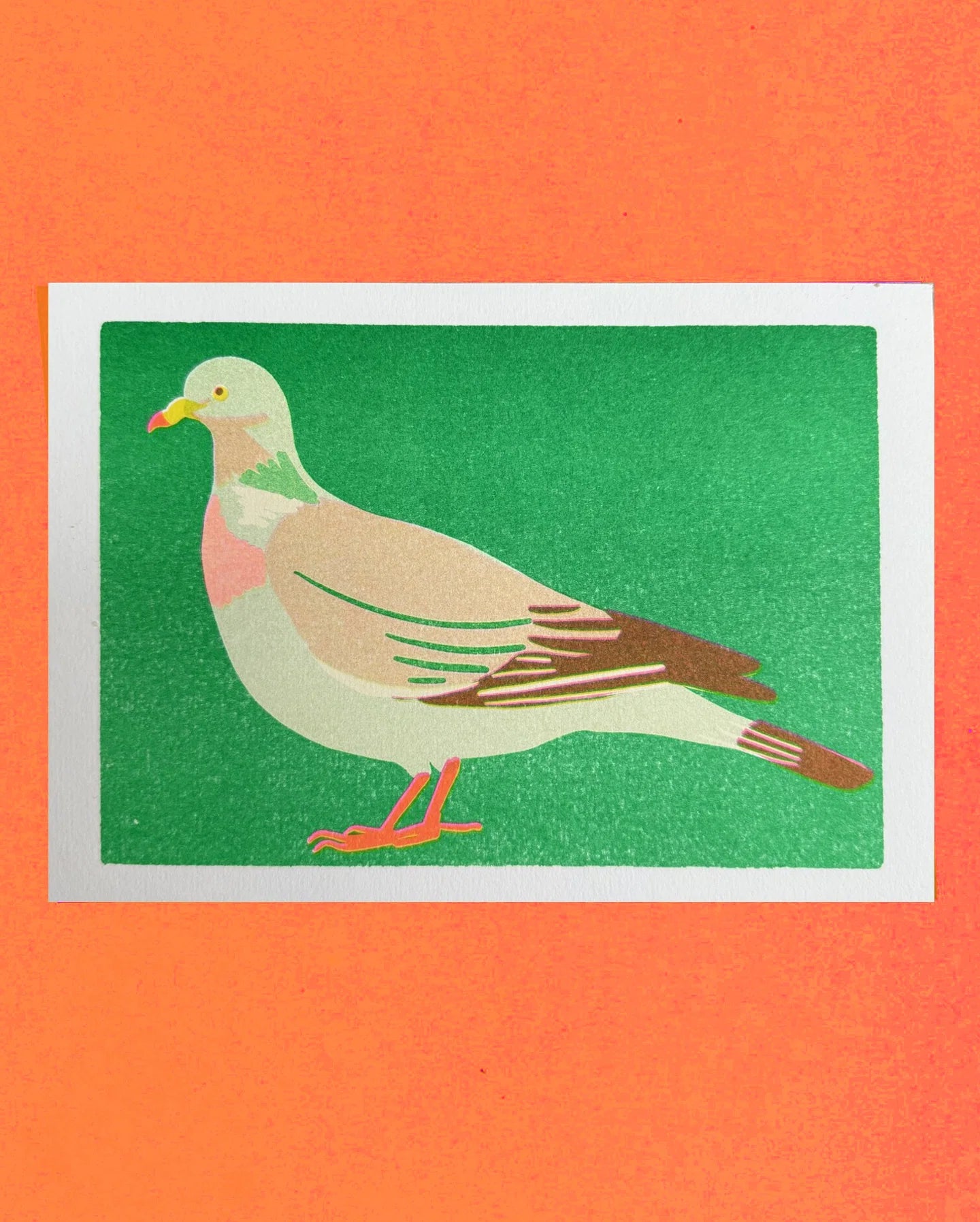 Wooden Pigeon Mini Risograph Print