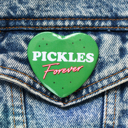 Pickles Forever Heart Button