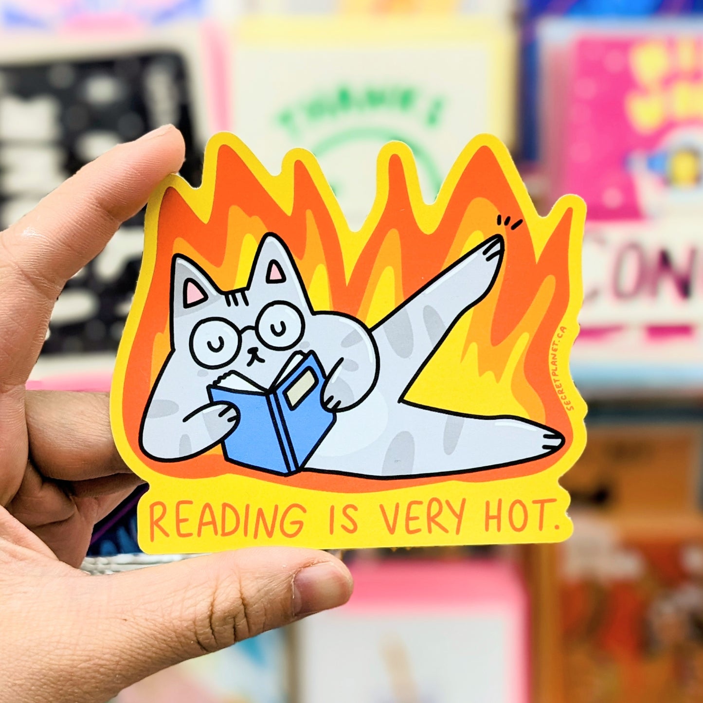 Reading is Very Hot Vinyl Sticker