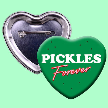 Pickles Forever Heart Button