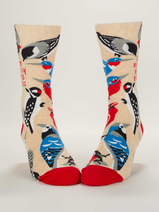 Really Into Birds Crew Socks - M