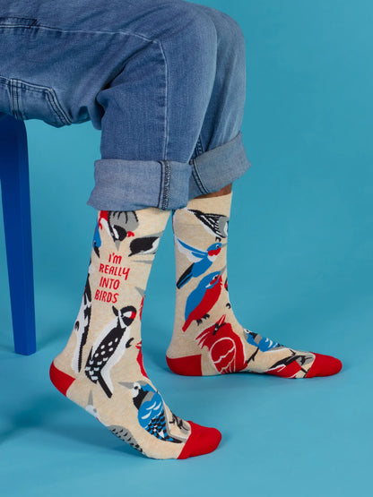 Really Into Birds Crew Socks - M