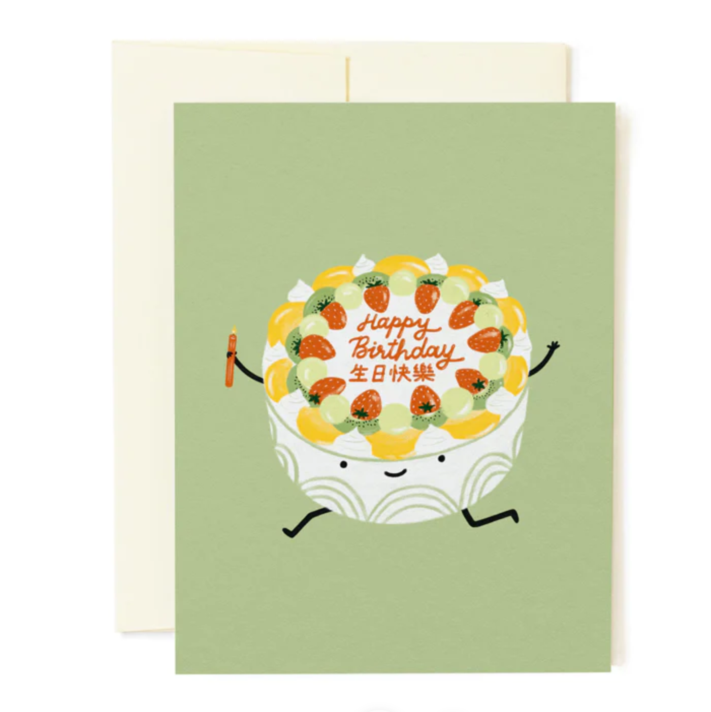 Asian Fruit Cake Greeting Card
