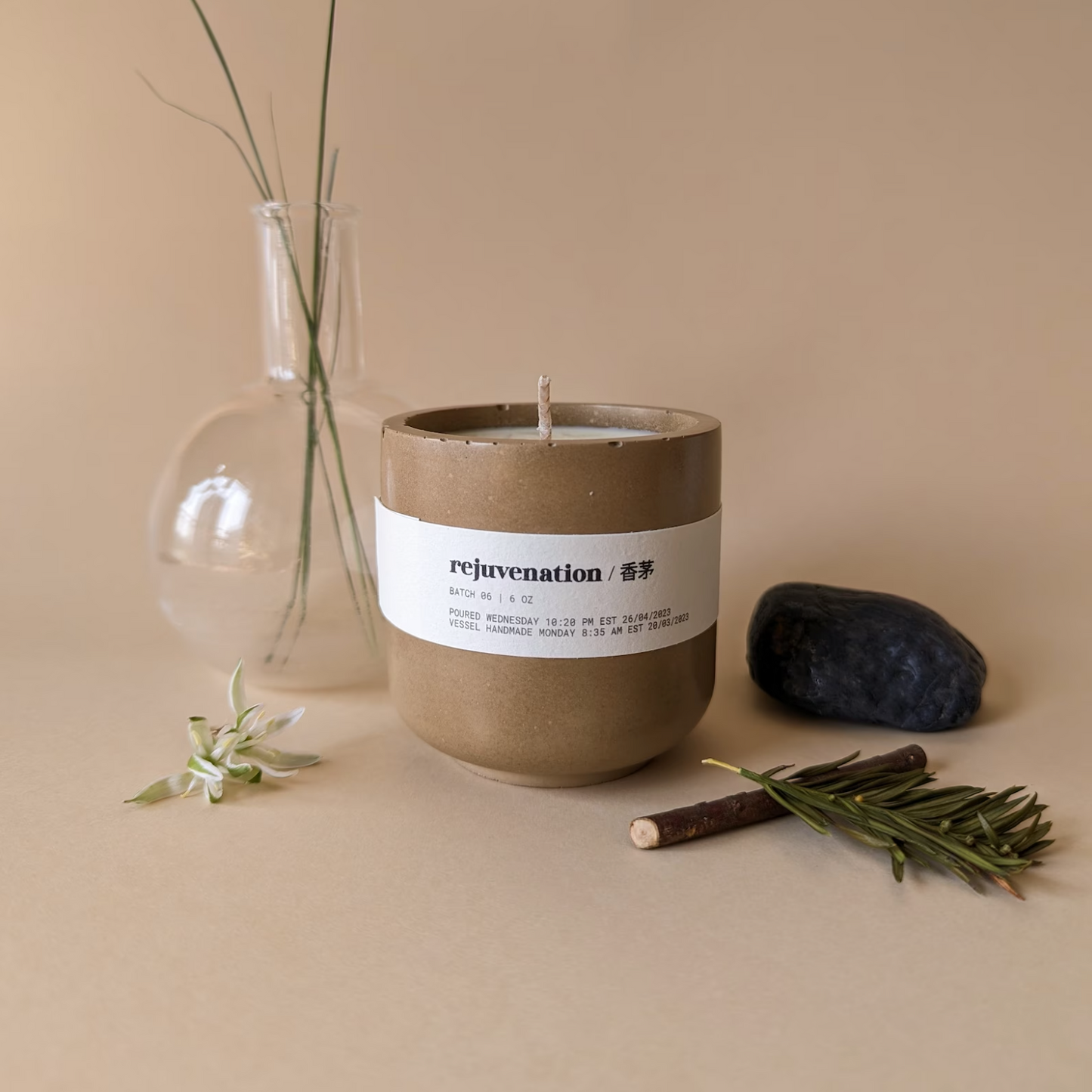 Rejuvenation - Vetiver & Lemongrass Essential Oil Soy Candle | Reusable Handmade Jar